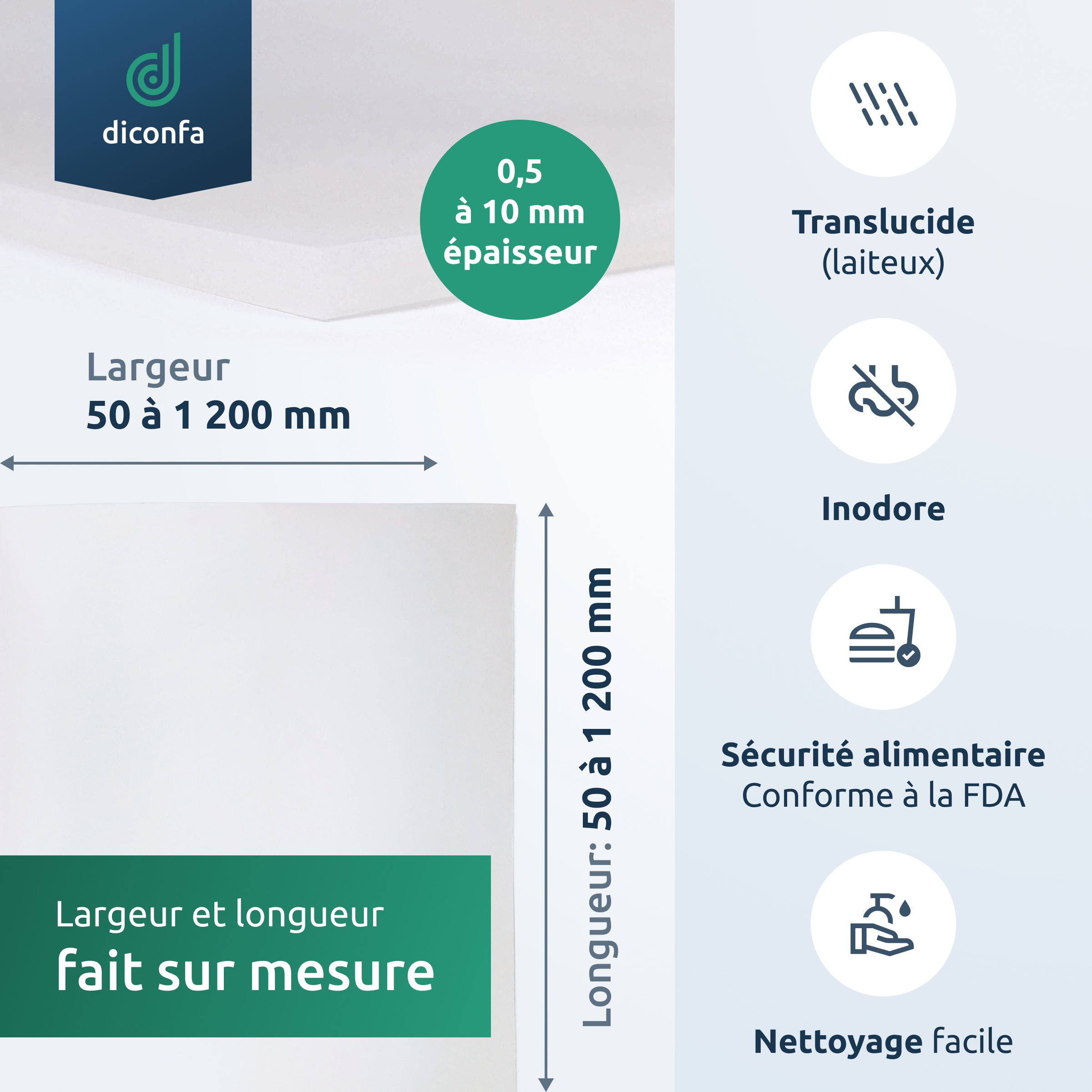 Plaque en silicone diconfa sur mesure
