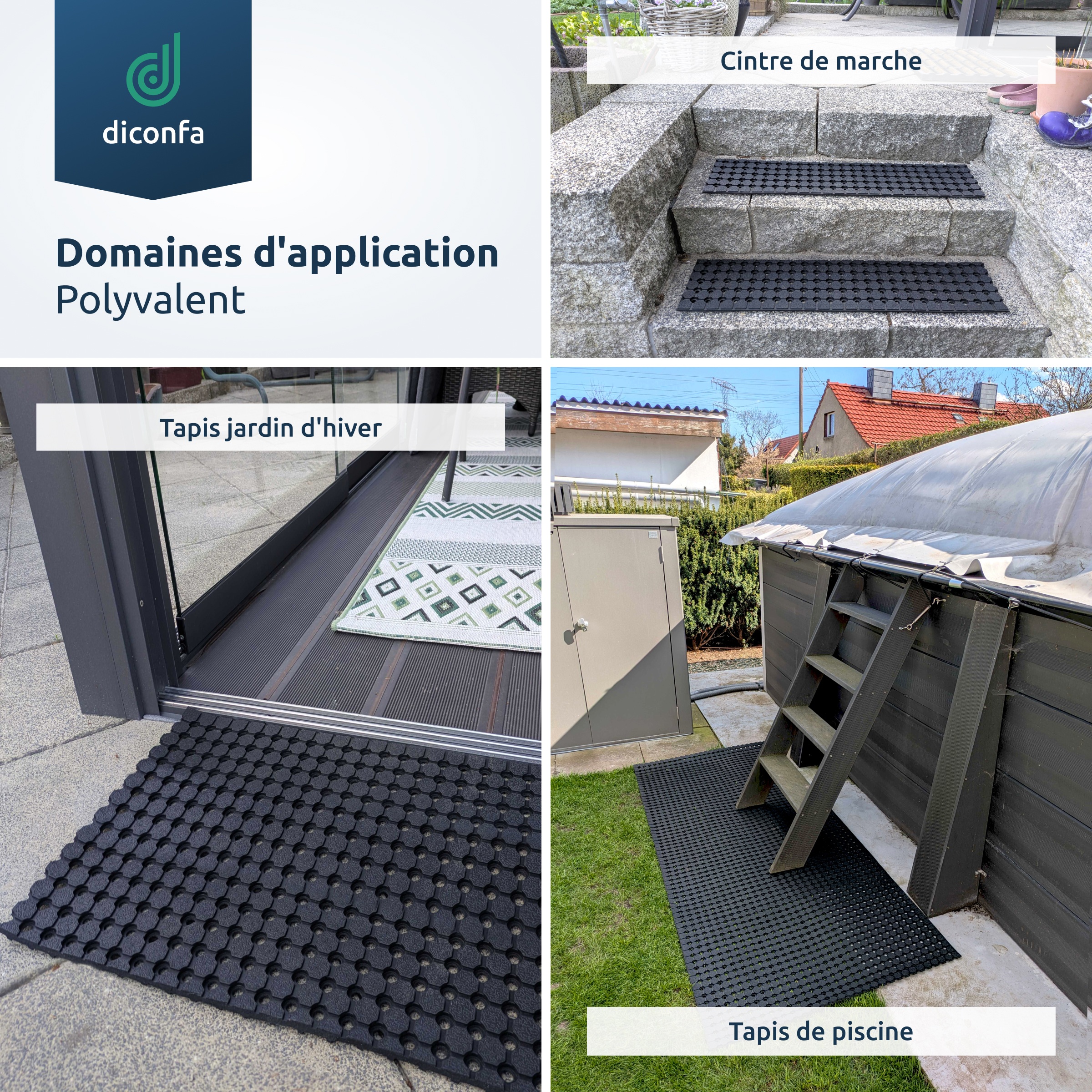 Tapis en caoutchouc perforé diconfa sur mesure