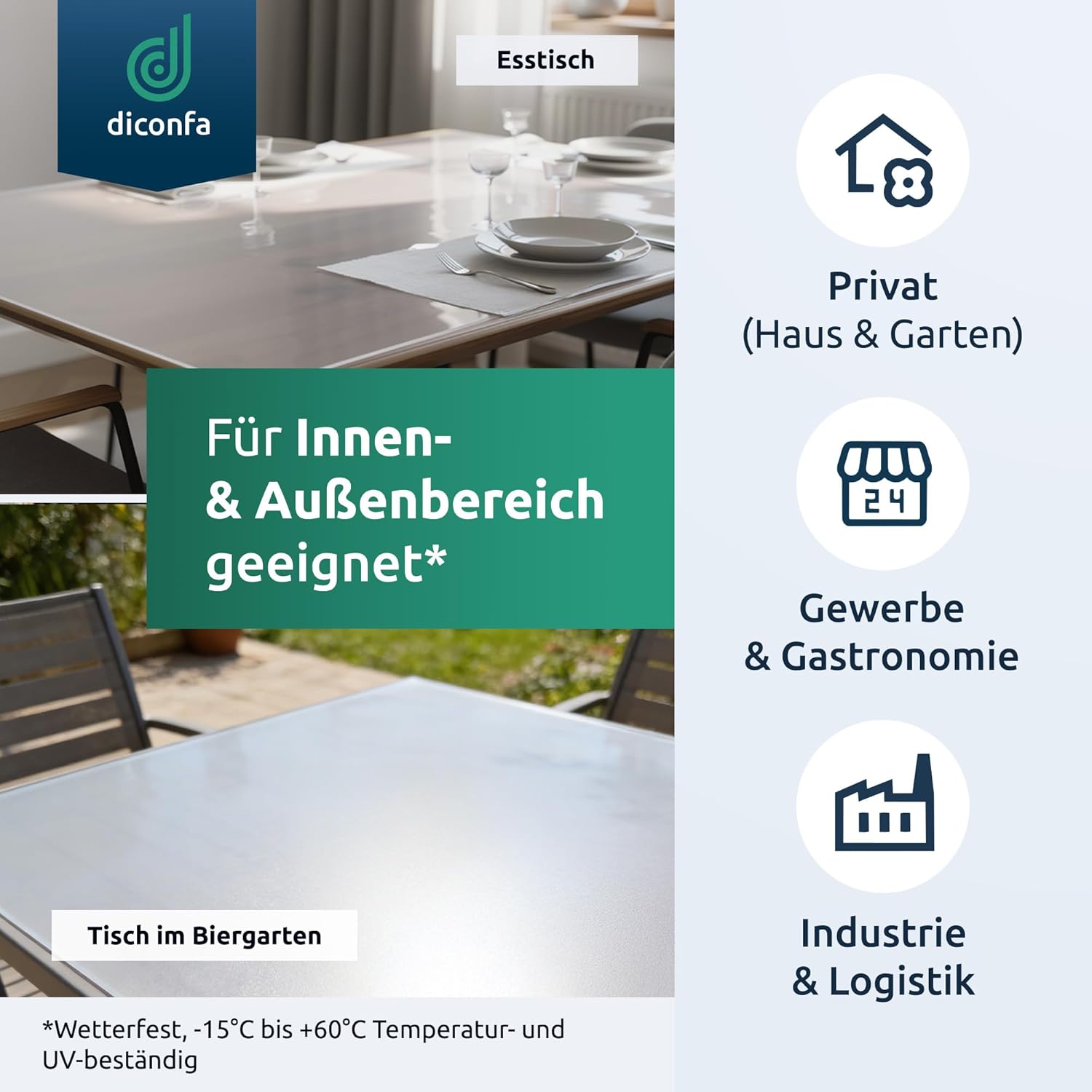 Protezione da tavolo satinata con bordo smussato a 45° su misura