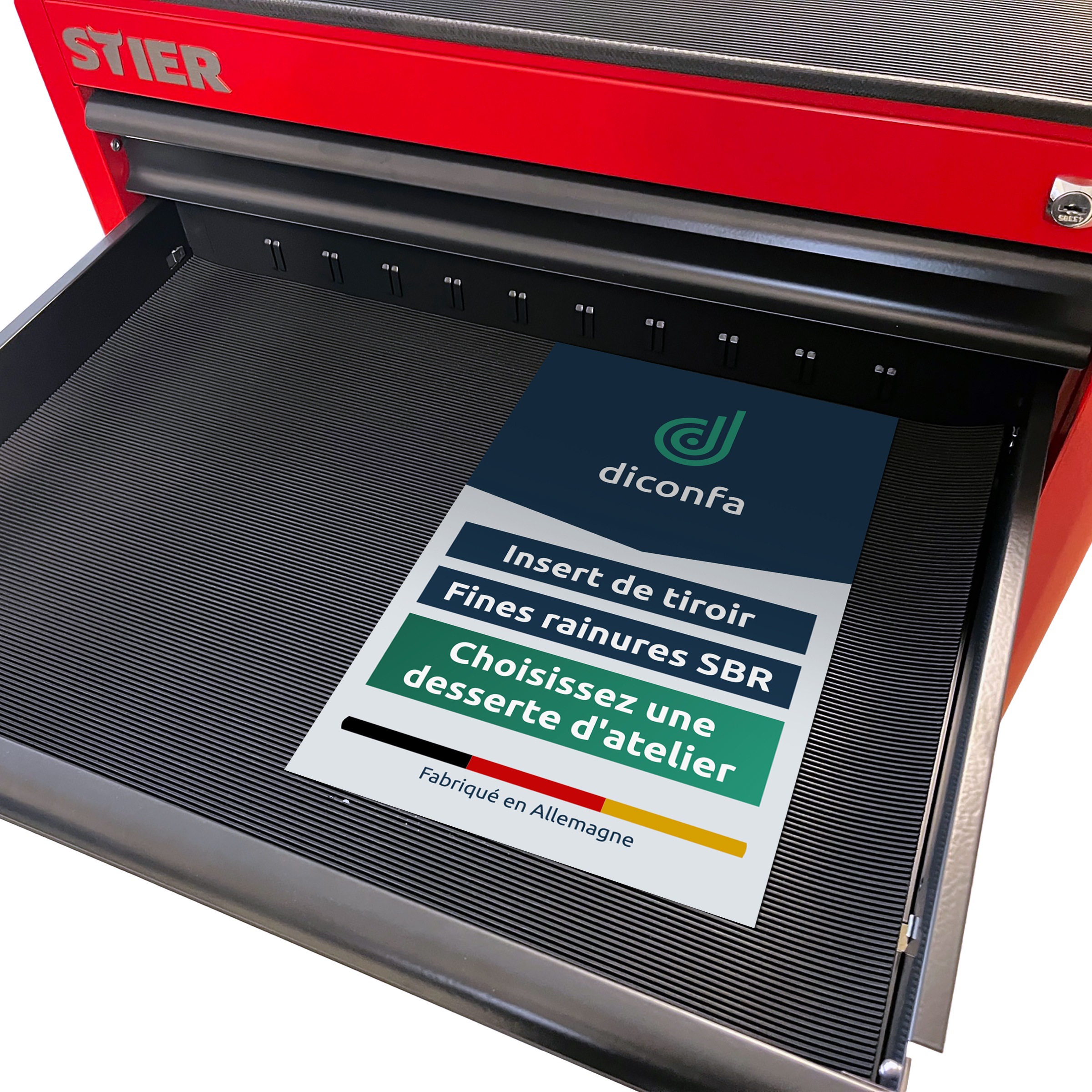 Tapis pour tiroir d’atelier diconfa, différentes tailles – standard
