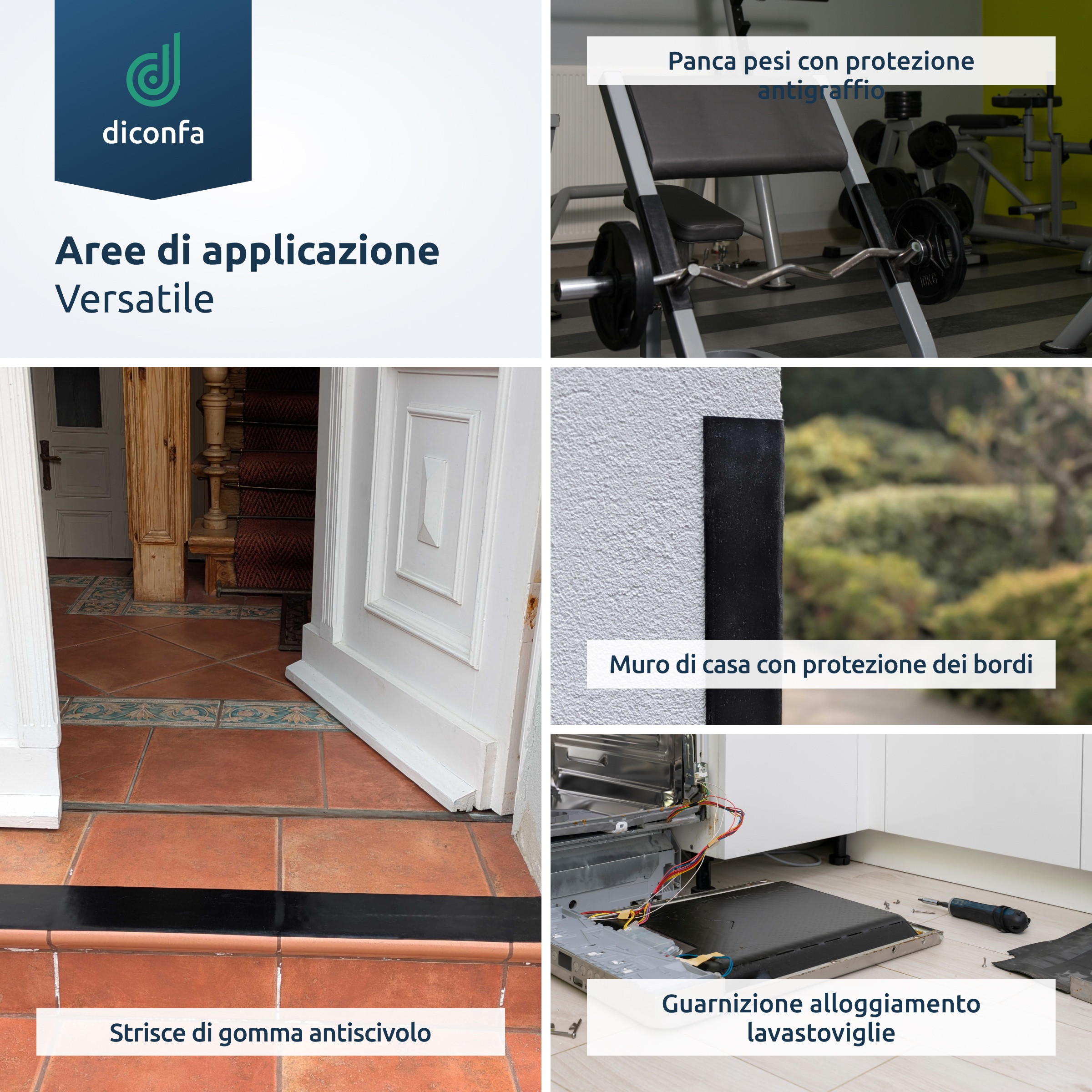 Striscia di gomma autoadesiva su misura