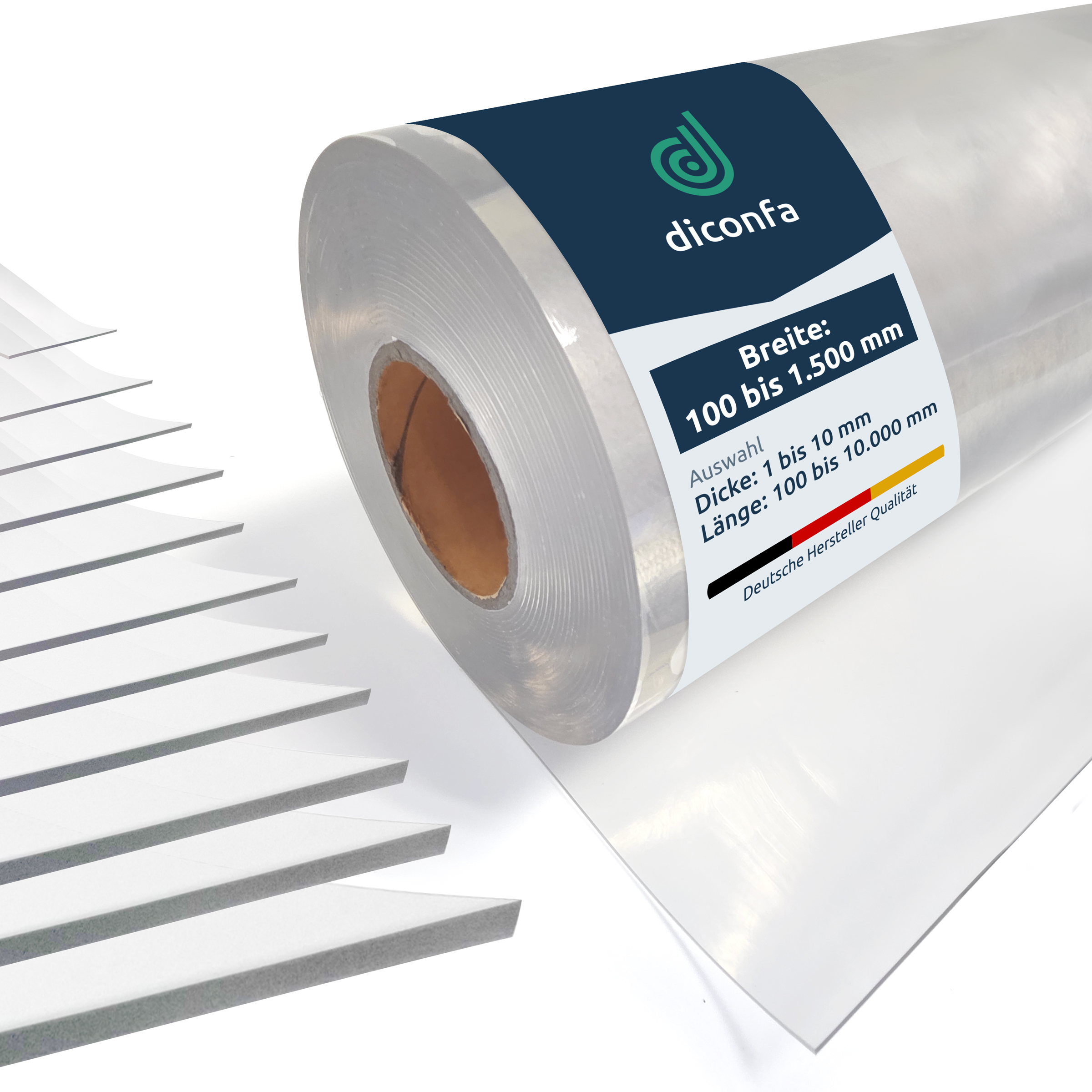 diconfa transparente Weich-PVC Platte nach Maß