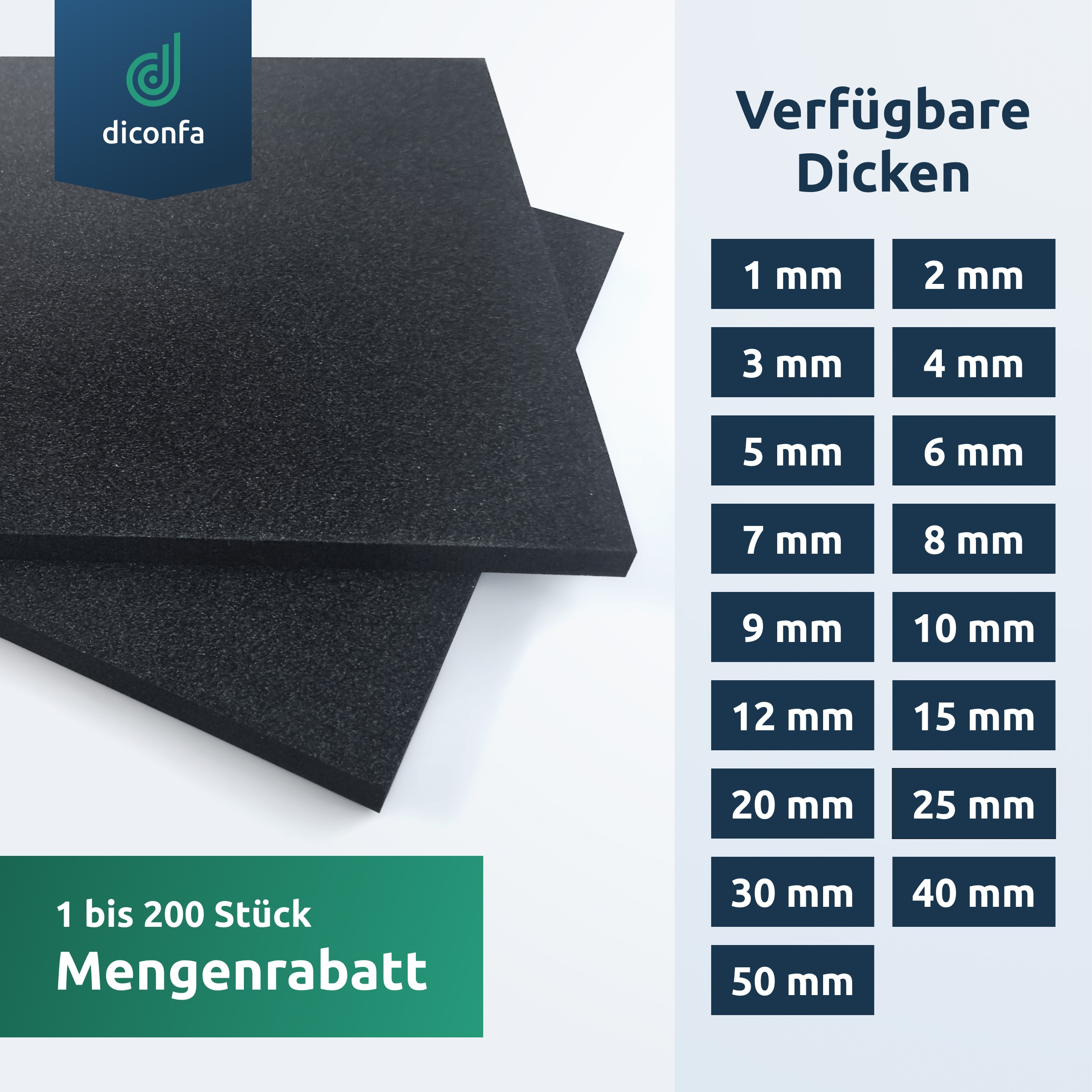 diconfa Zellkautschuk EPDM Schaumstoffplatte ca. DIN A4 - selbstklebend