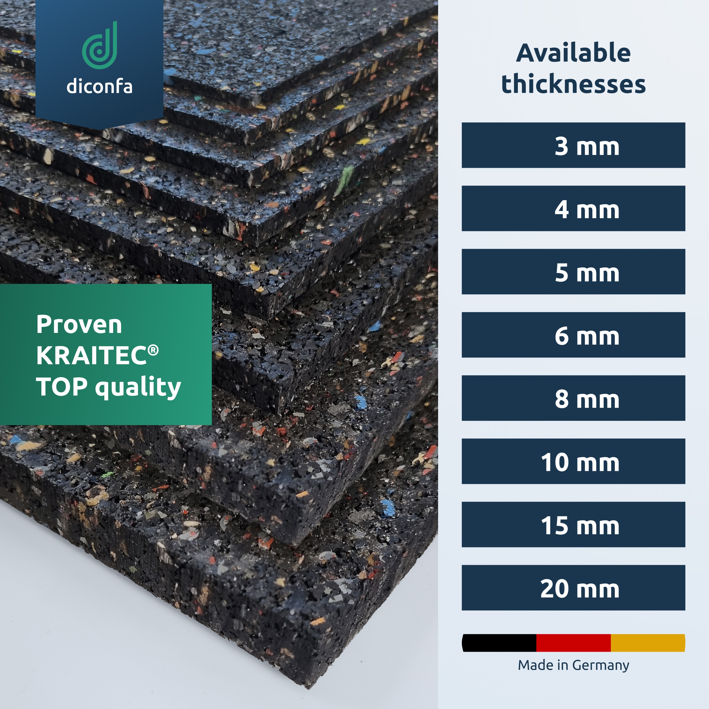 terrace pads made of rubber granulate 160 x 160 mm