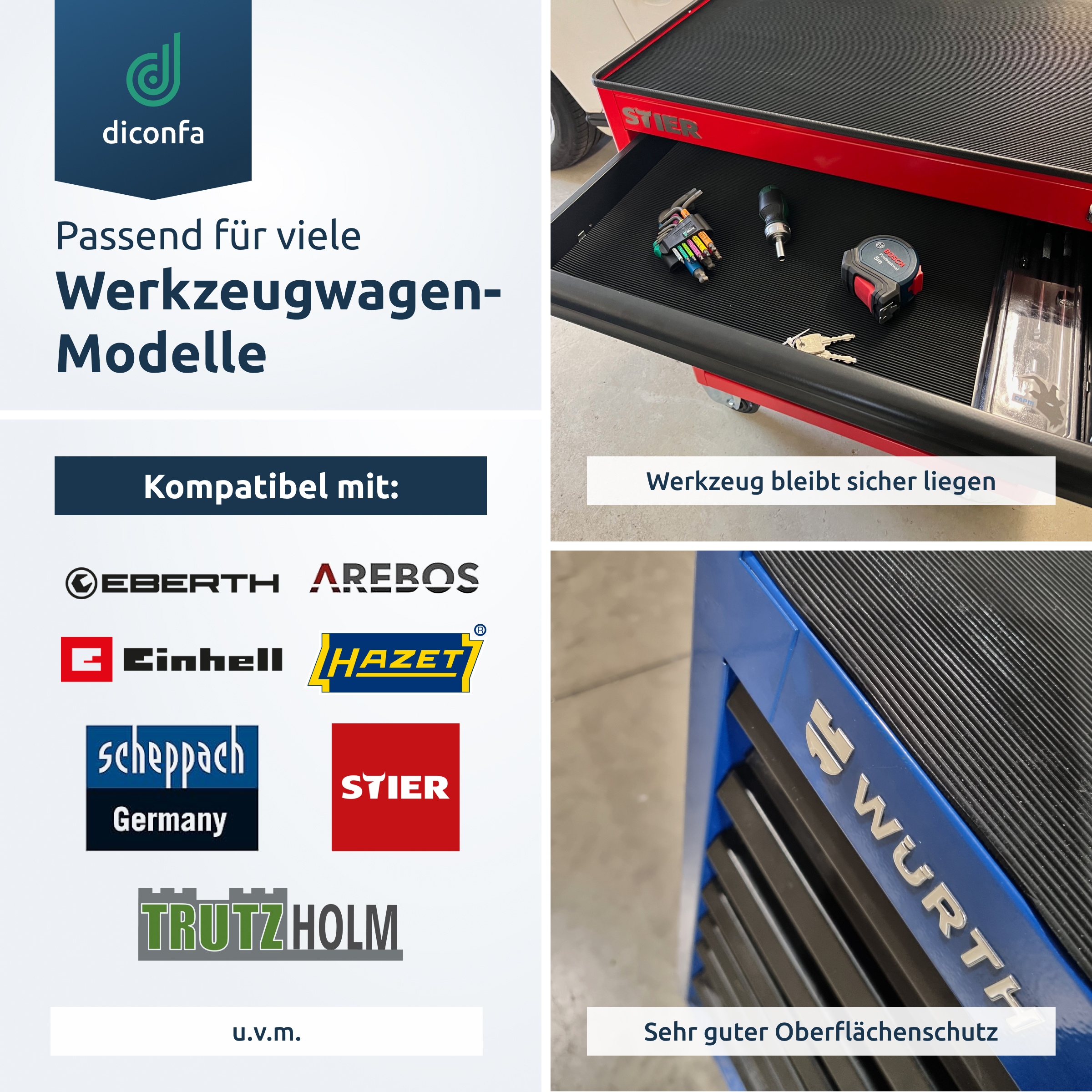 diconfa Schubladeneinlage Werkstattwagen verschiedene Größen - Standard - SBR diconfa Schubladeneinlage Werkstattwagen verschiedene Größen - Standard - SBR