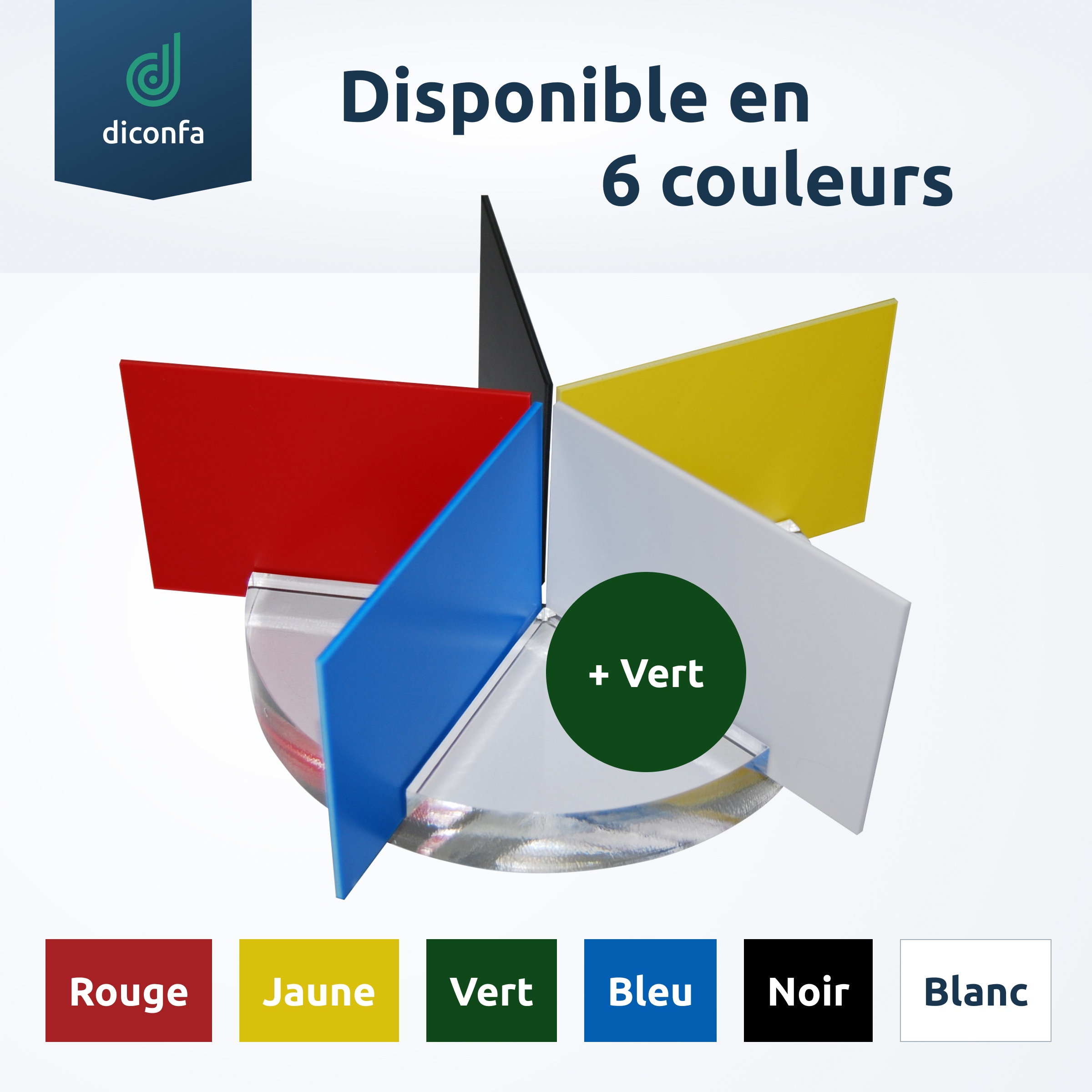 diconfa plaque en plastique polystyrène noir