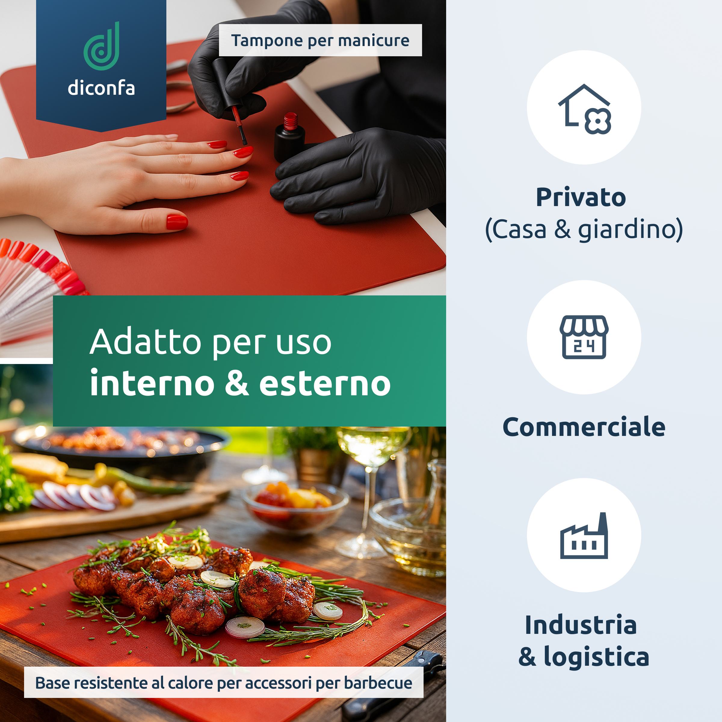 Piastra in silicone rosso su misura