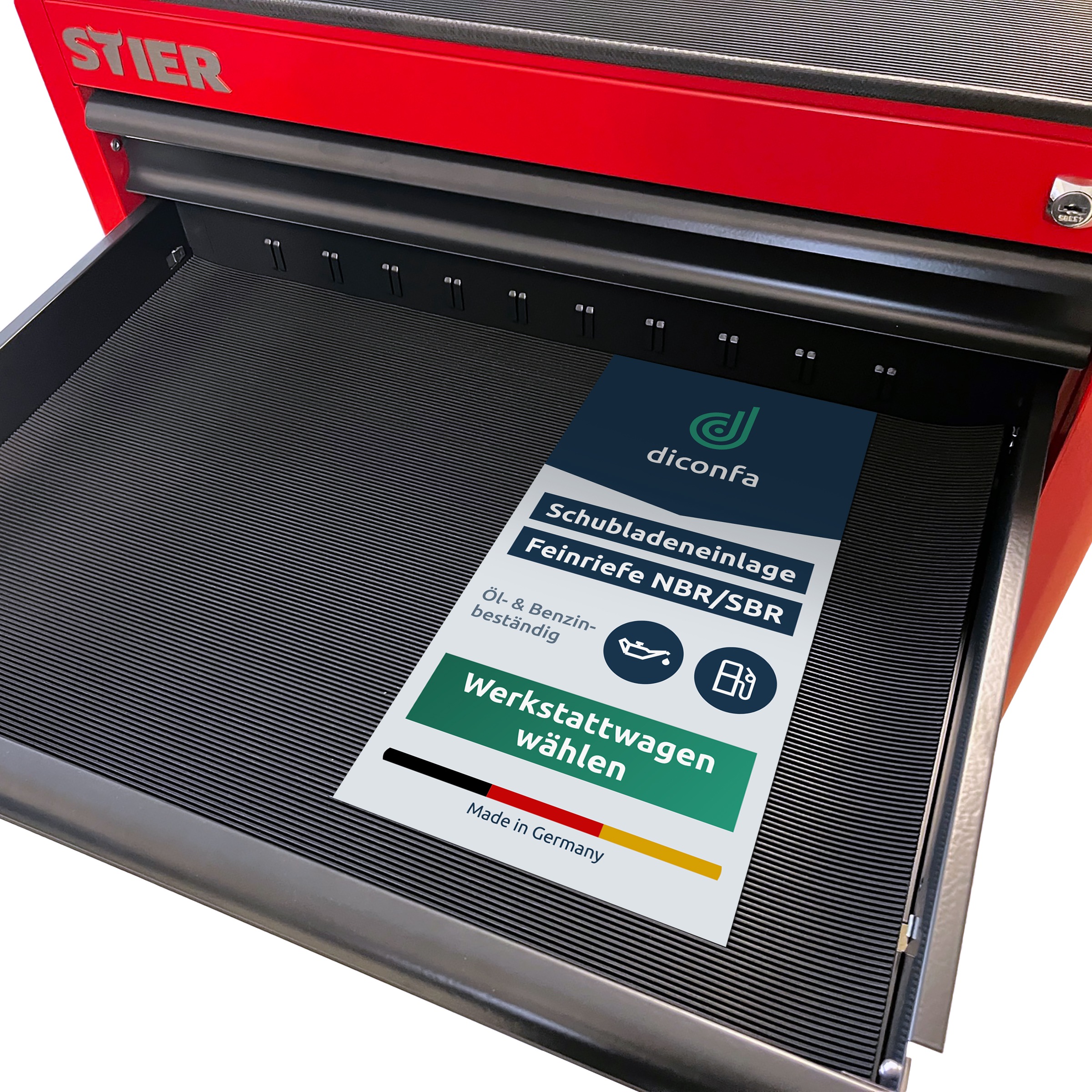 diconfa ölbeständige Schubladeneinlage Werkstattwagen verschiedene Größen