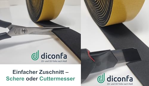 diconfa Dachfenster Dichtung schwarz nach Maß - kompatibel mit VELUX 