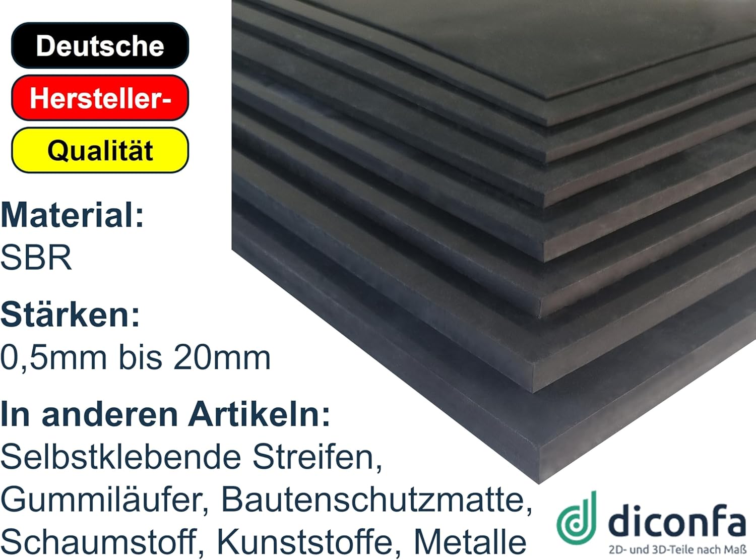diconfa Gummistreifen nach Maß