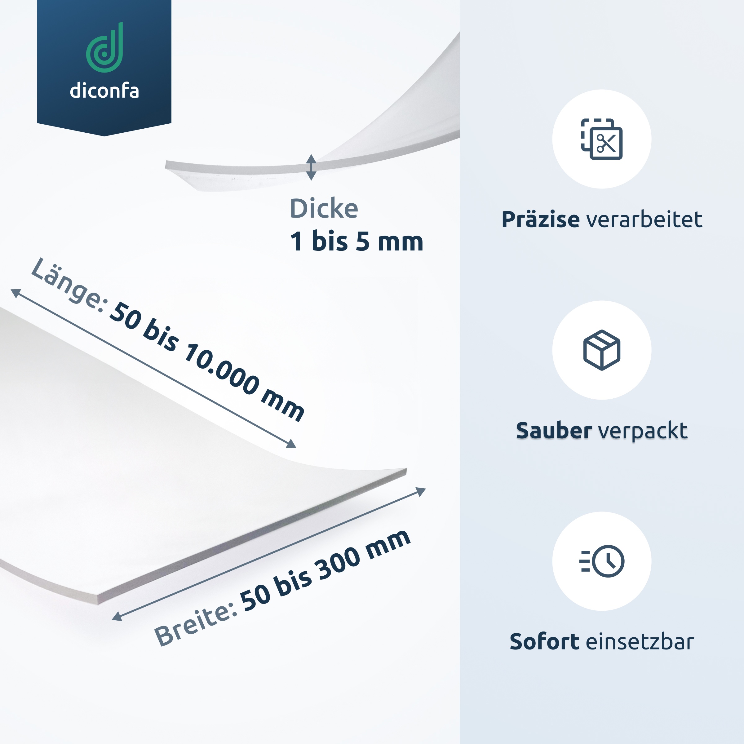 diconfa PVC-Streifen glasklar nach Maß diconfa PVC-Streifen glasklar nach Maß