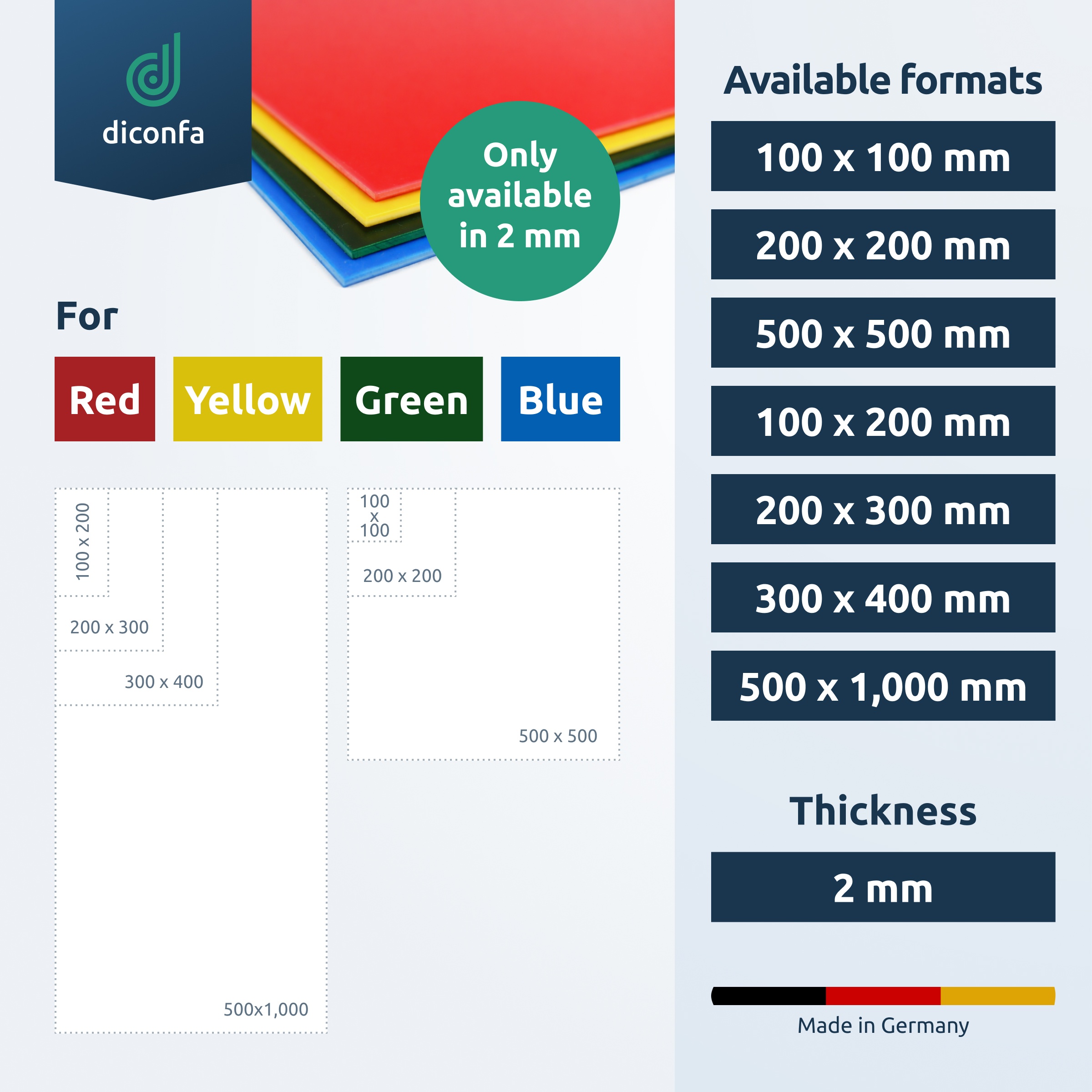 plastic sheet polystyrene blue
