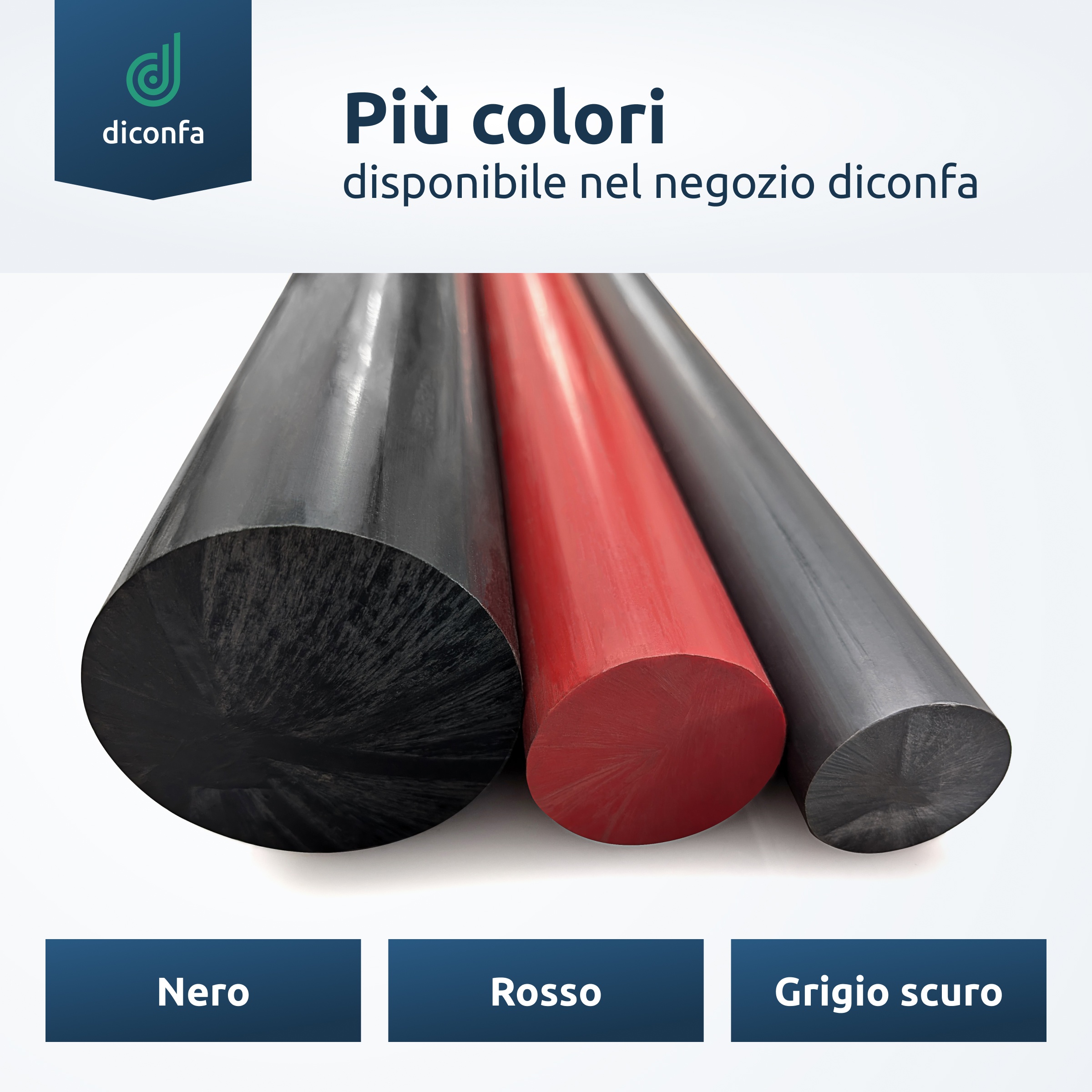 Asta tonda in PVC rossa su misura