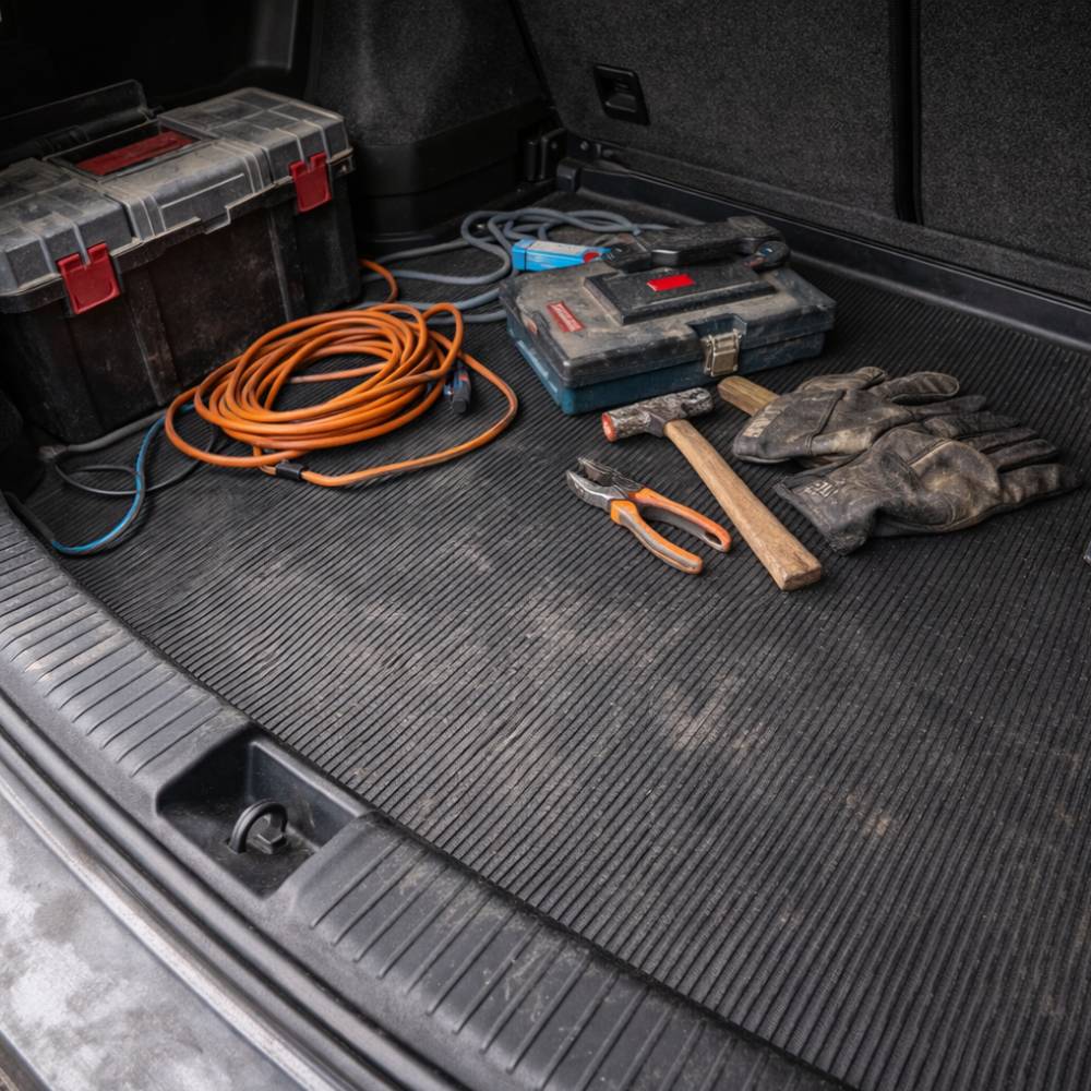 Gummimatte Kofferraum mit Werkzeug