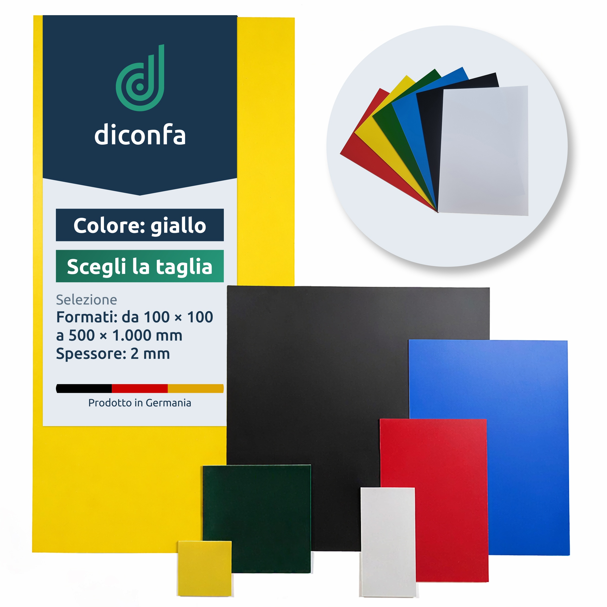 Lastra di plastica Polistirolo Giallo