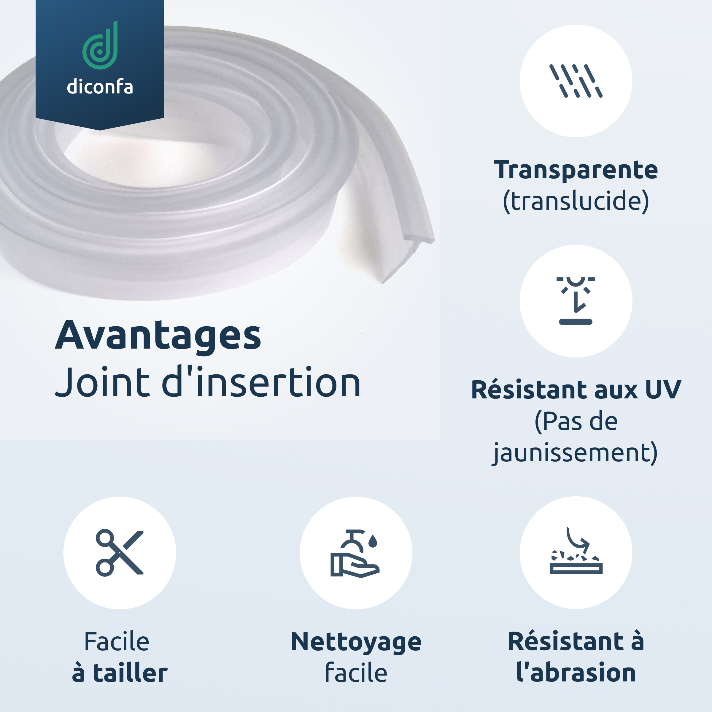Joint d’insertion en PVC 6 mm de largeur