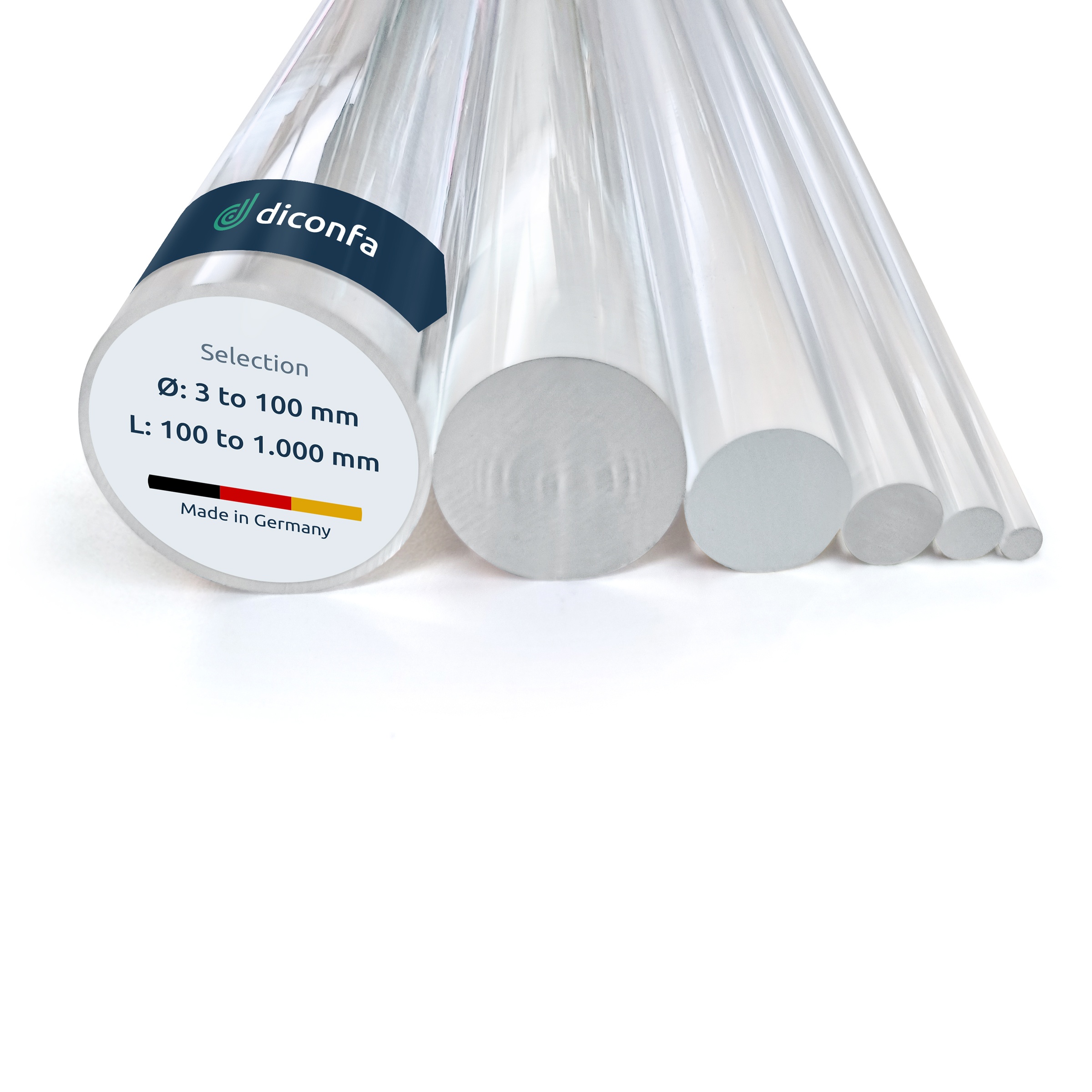 diconfa colorless Acrylic Round Rod - made to measure