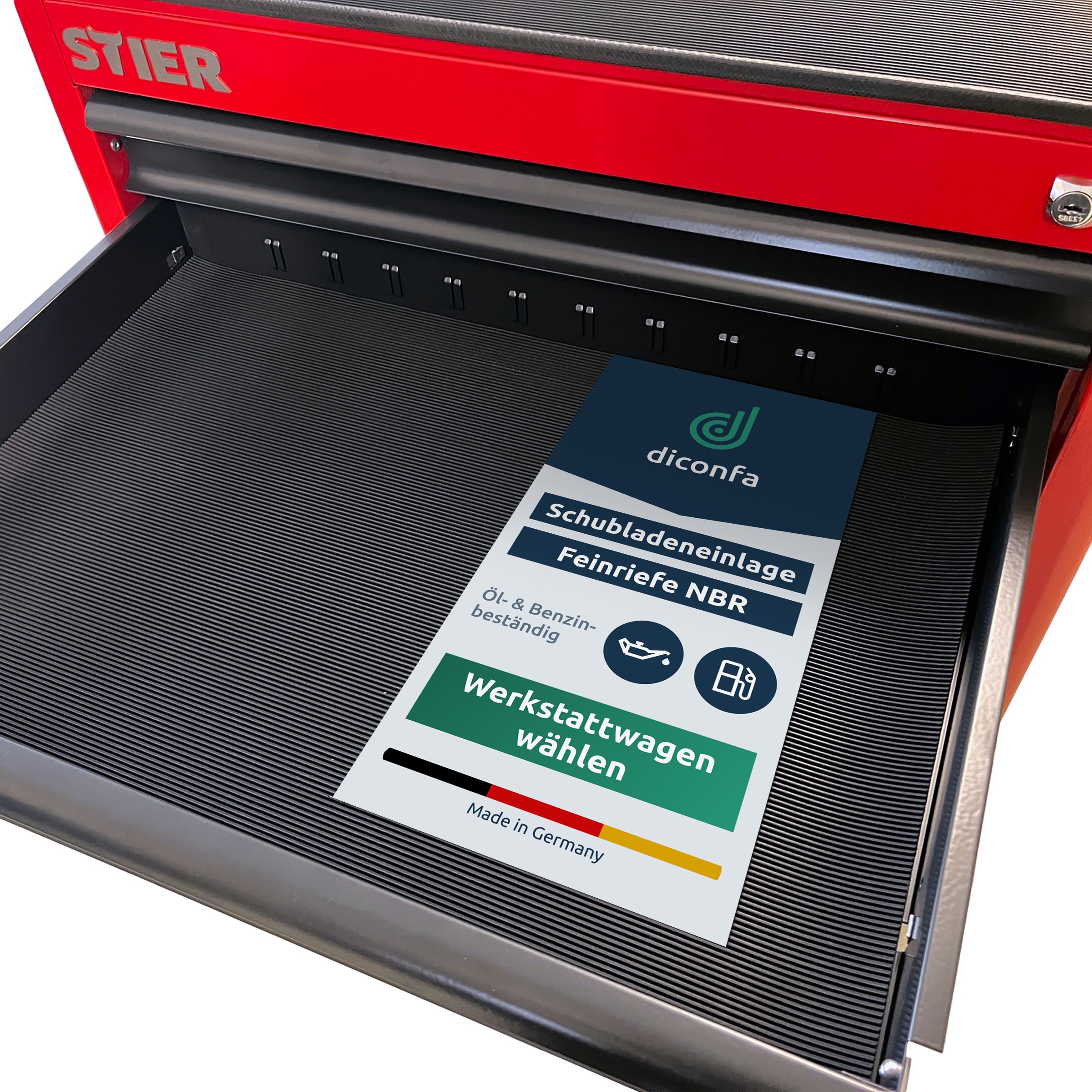 ölbeständige Schubladeneinlage Werkstattwagen verschiedene Größen