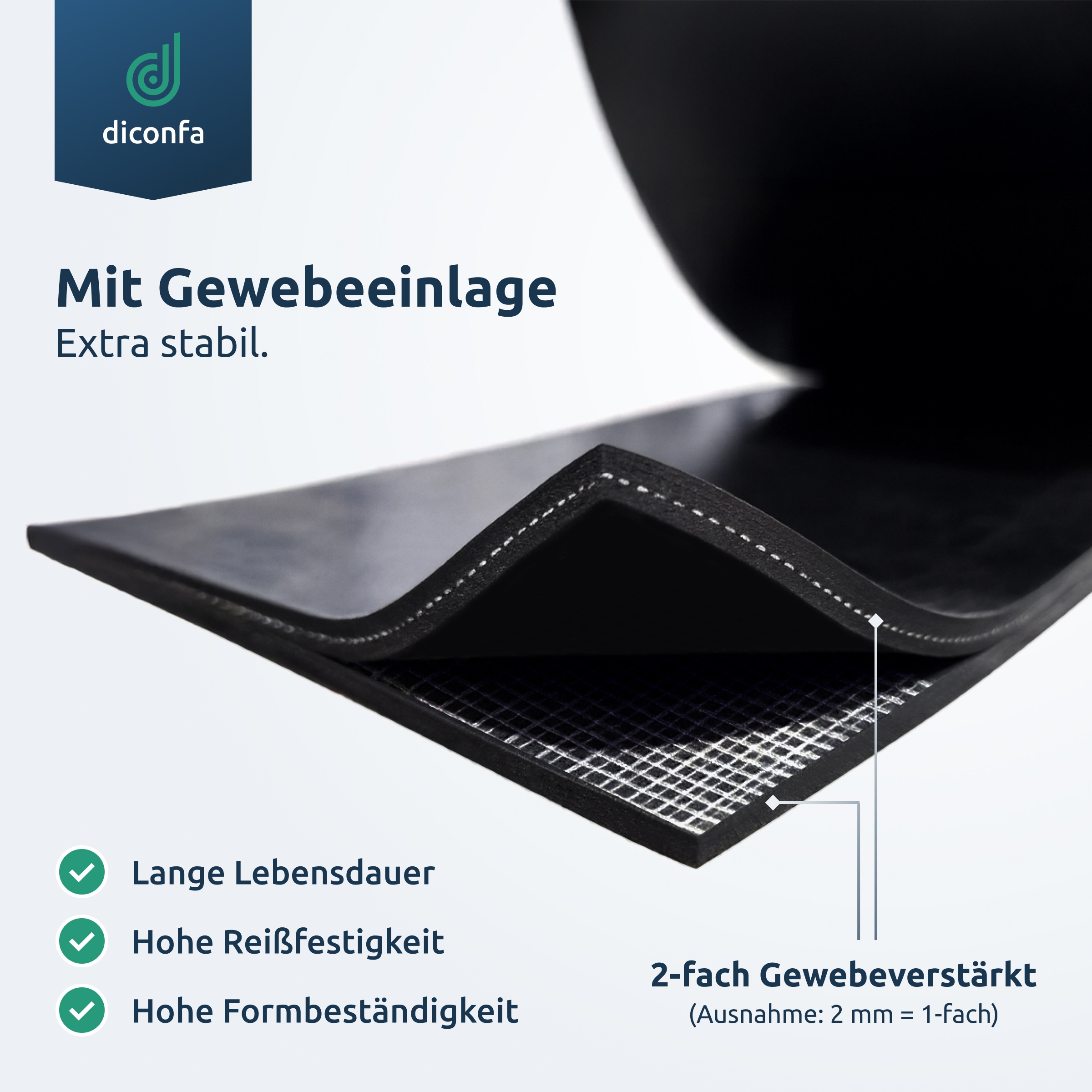 diconfa tapis en caoutchouc SBR avec insert en tissu, sur mesure