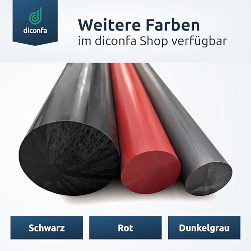 diconfa PVC Rundstab rot NACH Maß - Ø: 6 bis 100 mm - LÄNGE: 10 bis 1000 mm entgratet Kunststoffstange - Hart Vollmaterial Rund-stock robust langlebig