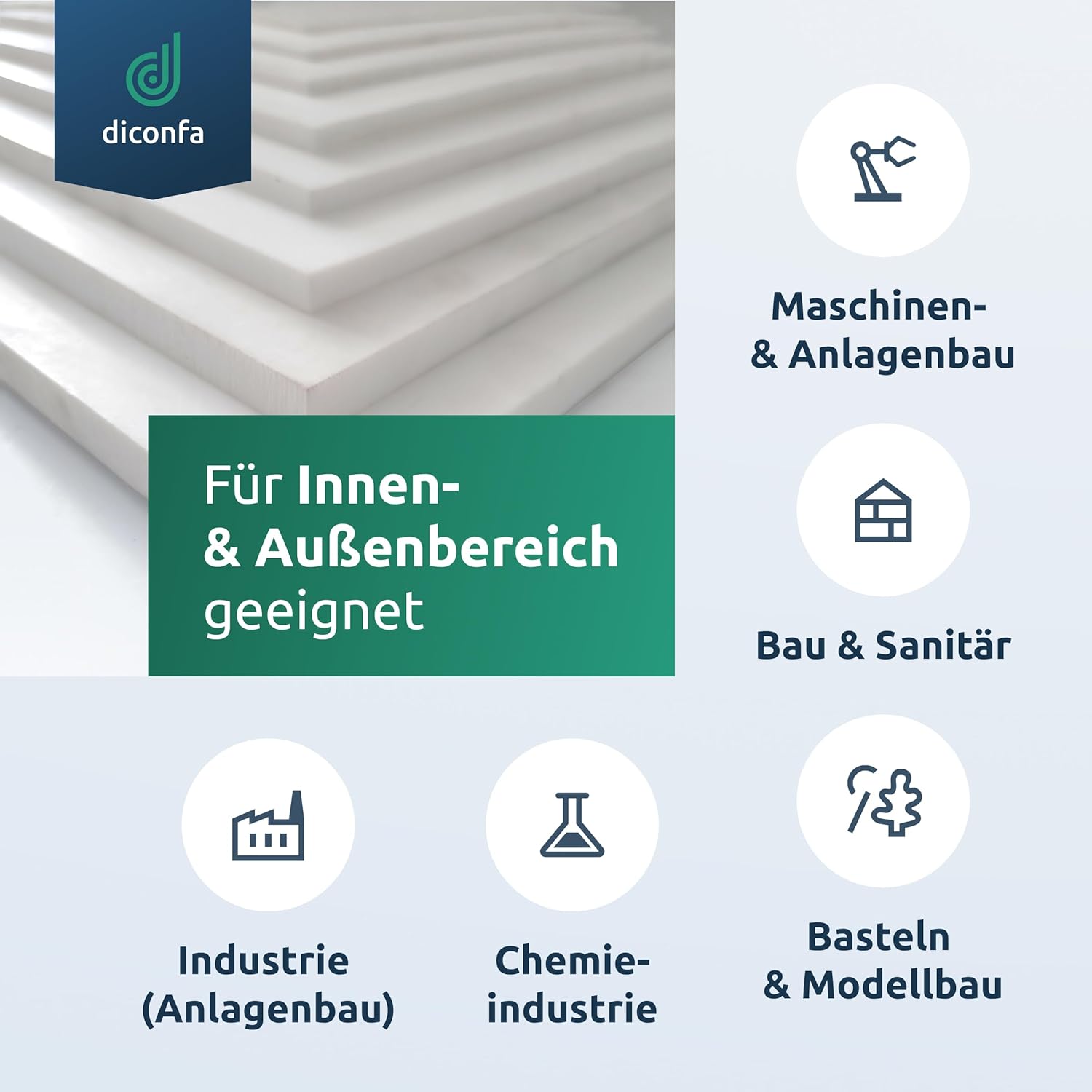 diconfa PTFE Teflon Platte nach Maß