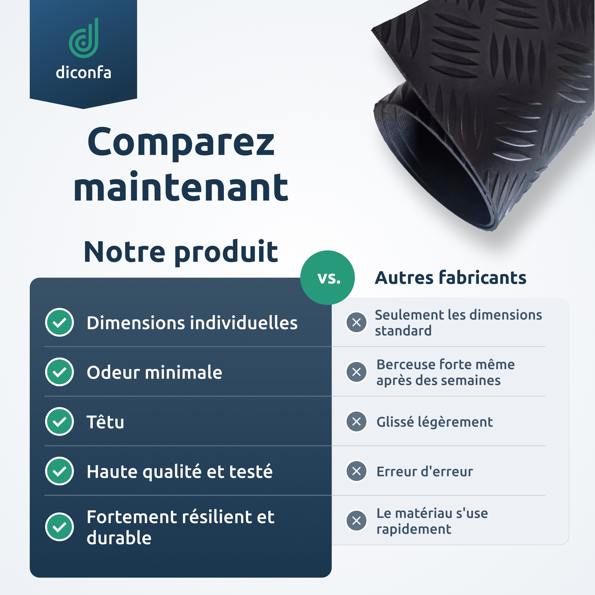 Tapis martelé diconfa, épaisseur 3 mm, sur mesure