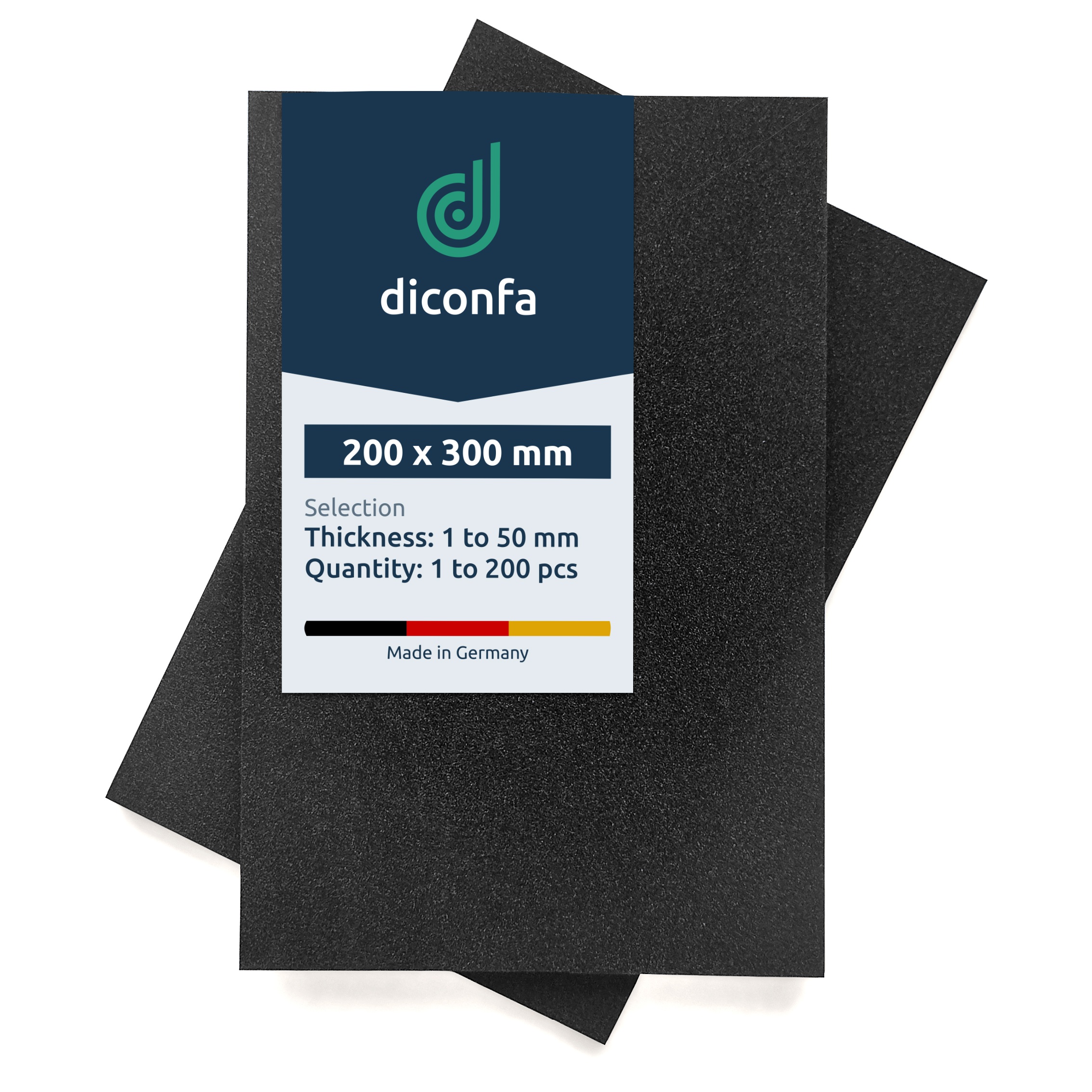 diconfa EPDM cellular rubber foam sheet approx. DIN A4 – without adhesive backing