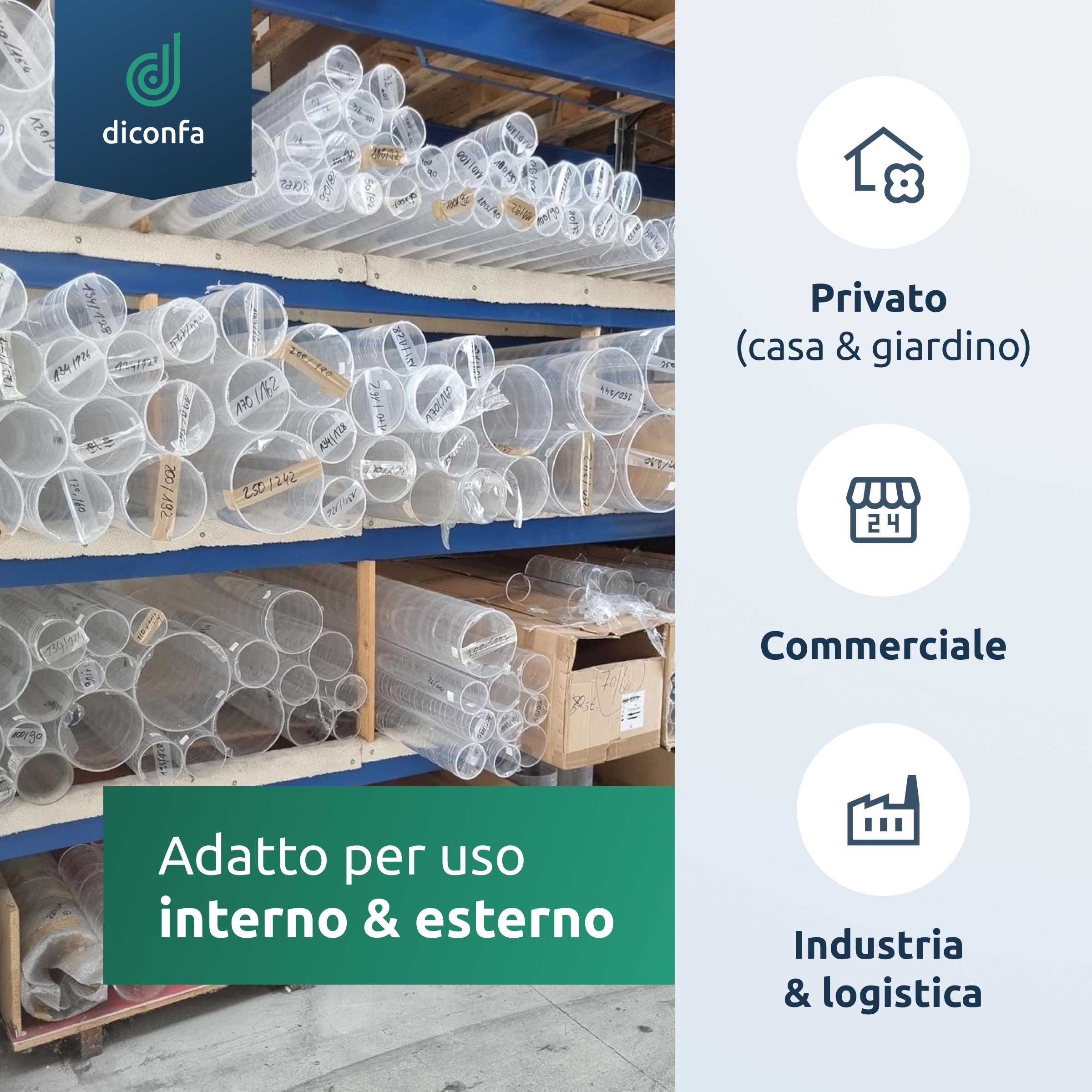 Tubo in plastica acrilica trasparente su misura