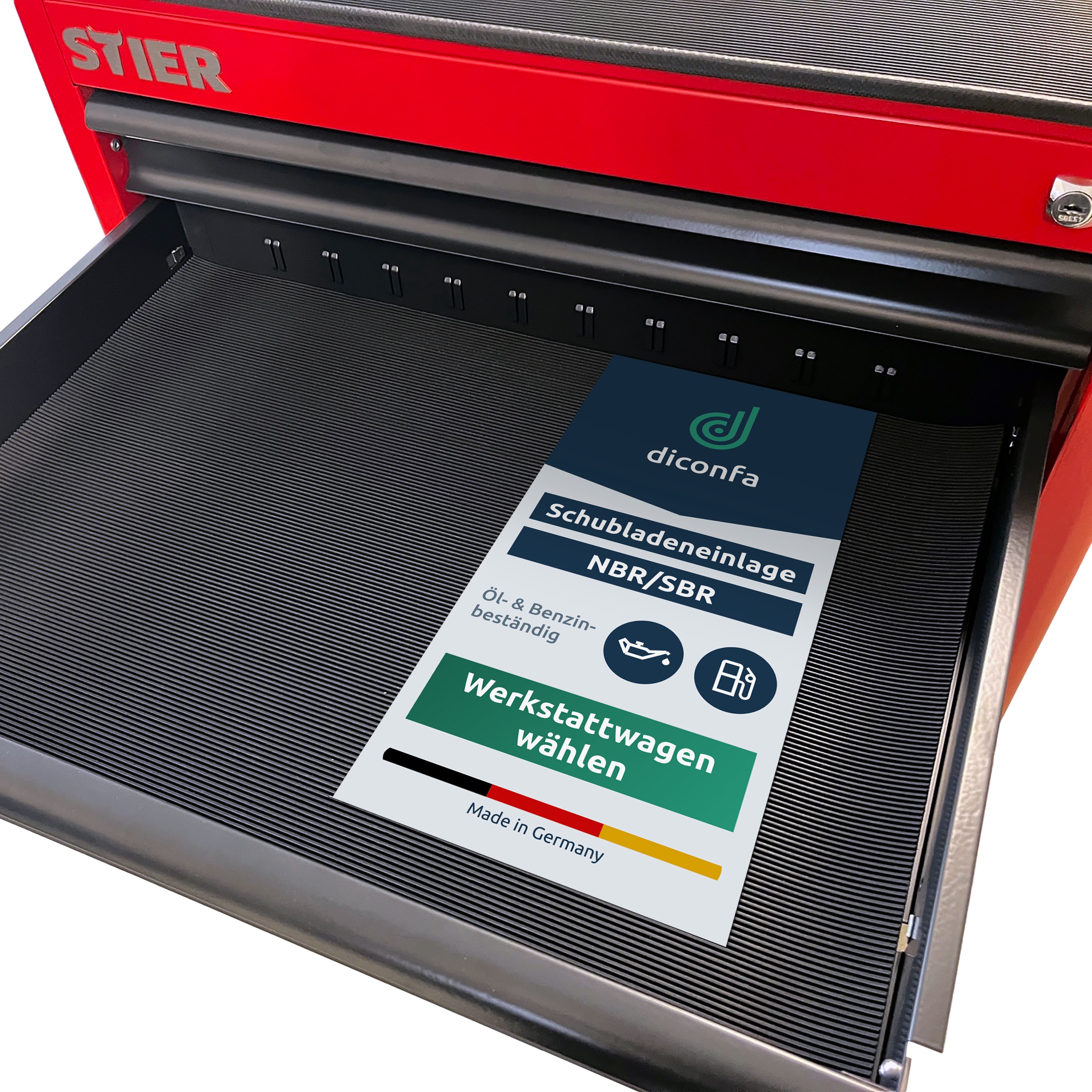 diconfa ölbeständige Schubladeneinlage Werkstattwagen verschiedene Größen