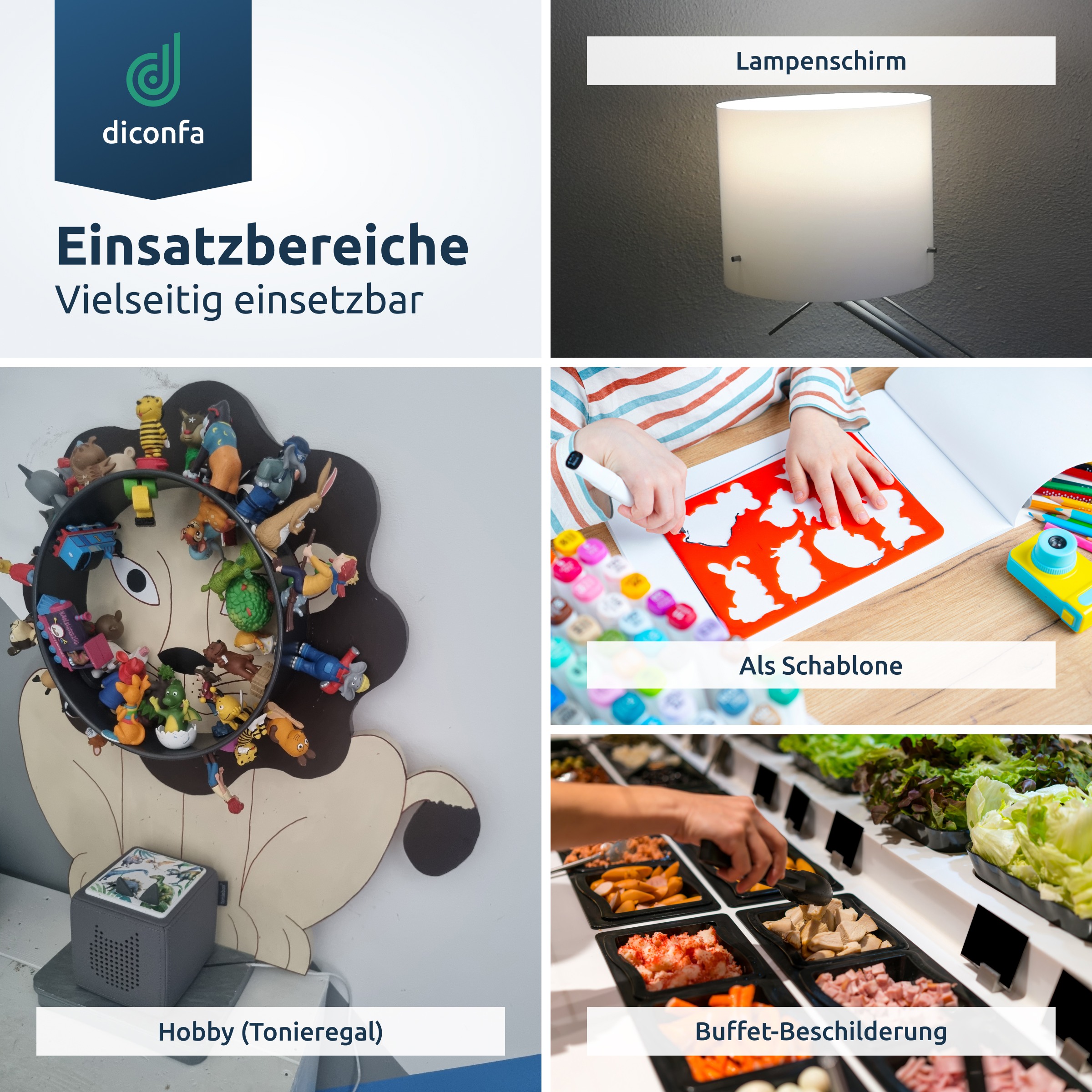 diconfa Kunststoffplatte Polystyrol Schwarz