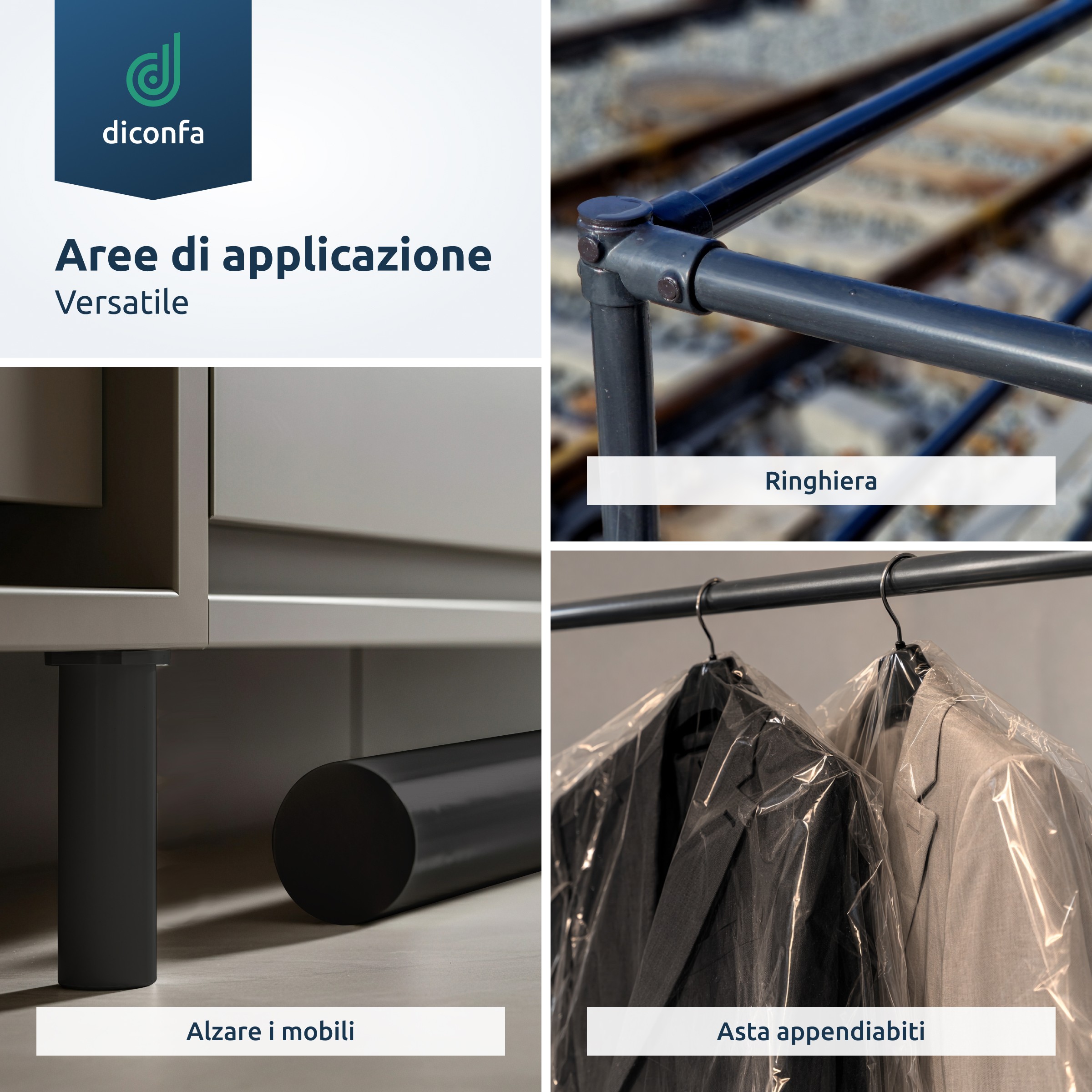 Asta tonda in PVC rossa su misura