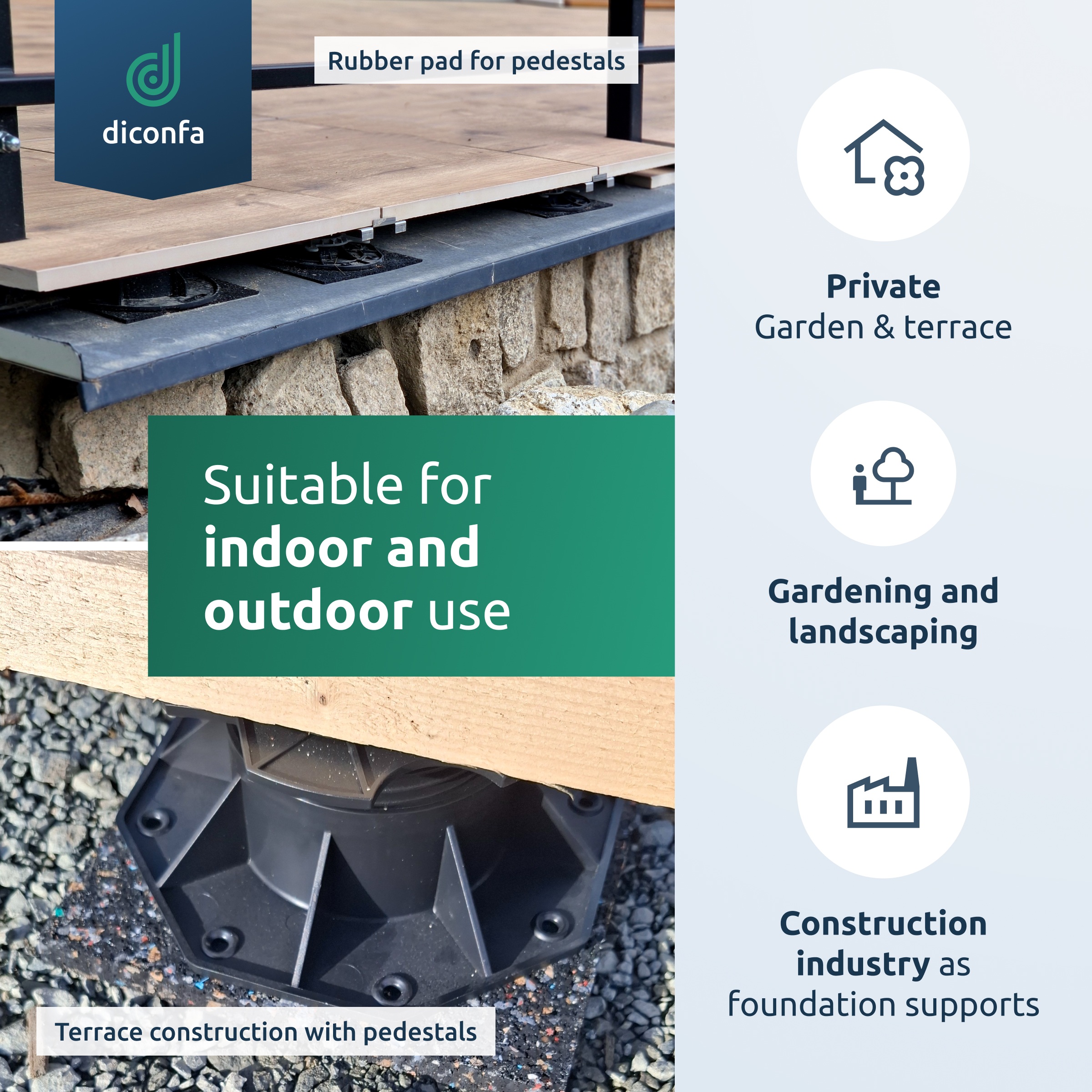 diconfa terrace pads made of rubber granulate 160 x 160 mm diconfa terrace pads made of rubber granulate 160 x 160 mm