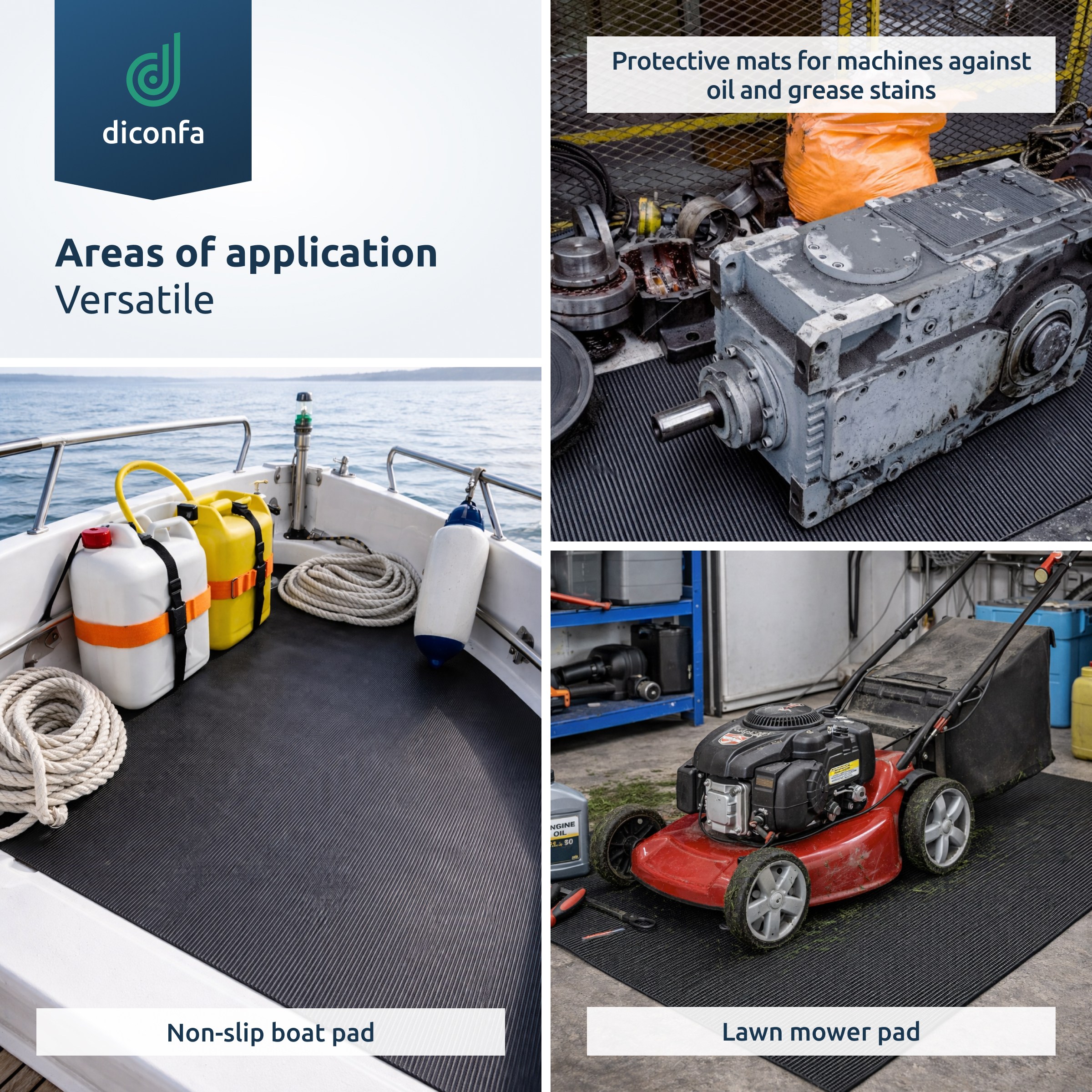 OIL-RESISTANT fine-ribbed mat, 3 mm thick, made to measure