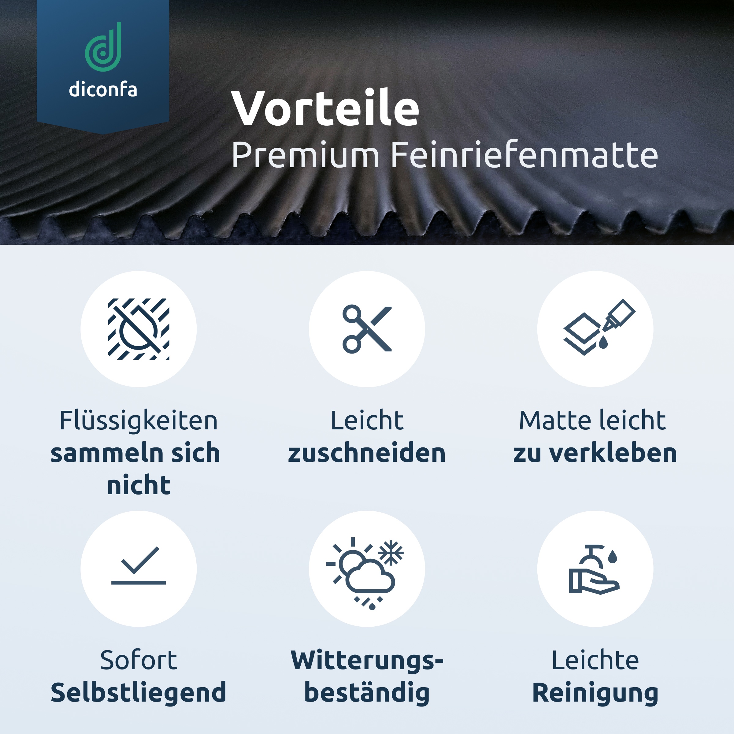 ÖLBESTÄNDIGE Feinriefenmatte 3 mm stark nach Maß